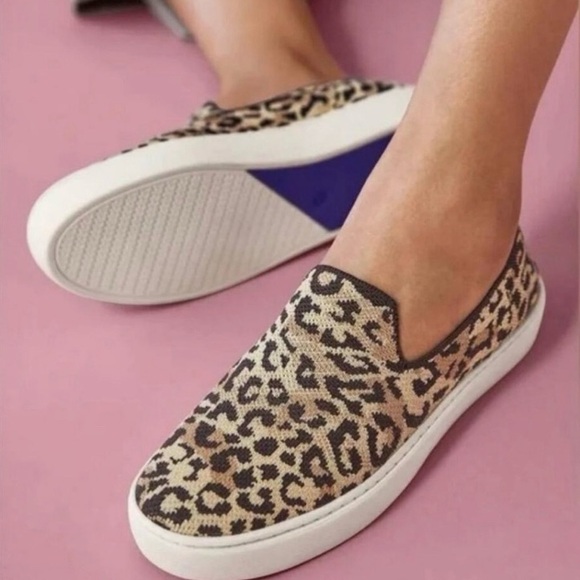Rothy's Leopard Print Camo Cat Original Low-Top Slip On Sneakers, Size 9.5, EUC - Picture 1 of 11